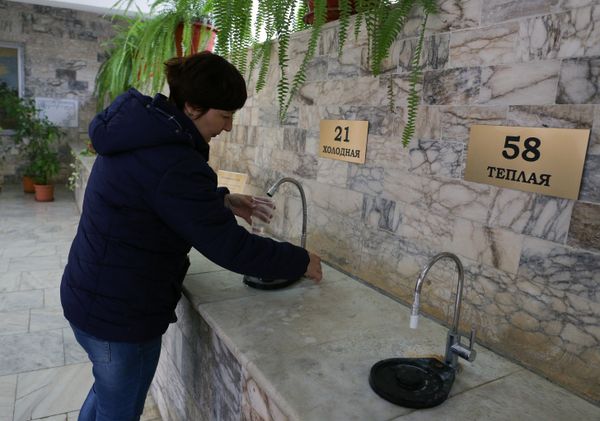 A drinking gallery in Goryachy Klyuch health resort. - Sputnik International