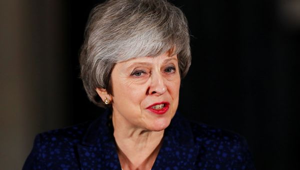 Britain's Prime Minister Theresa May speaks outside 10 Downing Street after a confidence vote by Conservative Party Members of Parliament (MPs), in London, Britain December 12, 2018. - Sputnik International