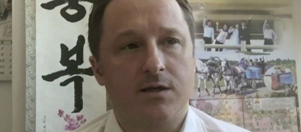 In this image made from video taken on March 2, 2017, Michael Spavor, director of Paektu Cultural Exchange, talks during a Skype interview in Yangi, China - Sputnik International