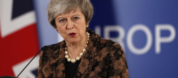 British Prime Minister Theresa May speaks during a media conference during an EU summit in Brussels, Friday, Dec. 14, 2018. - Sputnik International