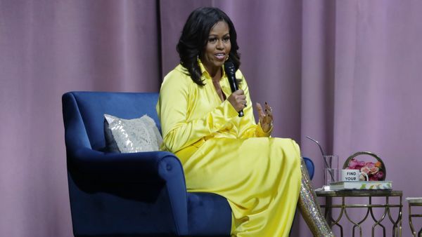 Former first lady Michelle Obama speaks as she is interviewed by Sarah Jessica Parker during an appearance for her book, Becoming: An Intimate Conversation with Michelle Obama at Barclays Center Wednesday, Dec. 19, 2018, in New York. - Sputnik International