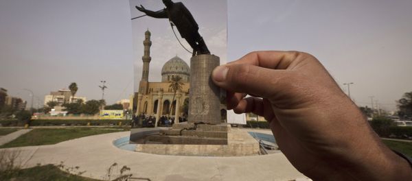 A general view of Firdous Square at the site of an Associated Press photograph taken by Jerome Delay as the statue of Saddam Hussein is pulled down by U.S. forces and Iraqis on April 9, 2003. A general view of Firdous Square at the site of an Associated Press photograph taken by Jerome Delay as the statue of Saddam Hussein is pulled down by U.S. forces and Iraqis on April 9, 2003. - Sputnik International