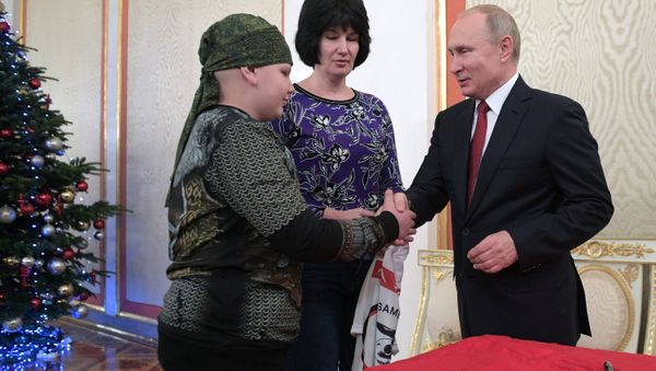 A very sick 10-year-old boy from the Russian southern region of Stavropol, whose dream it has been to shake hands with Russian President Vladimir Putin, was given a tour of the Kremlin on Thursday as part of a program that helps children in similar conditions. A very sick 10-year-old boy from the Russian southern region of Stavropol, whose dream it has been to shake hands with Russian President Vladimir Putin, was given a tour of the Kremlin on Thursday as part of a program that helps children in similar conditions. - Sputnik International