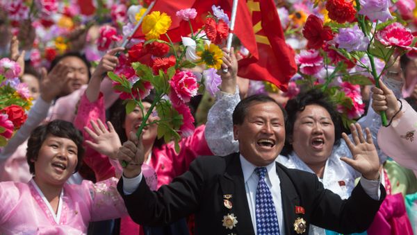Participants in a military parade marking the 105th birthday of Kim Il-Sung, the founder of North Korea, in Pyongyang. Participants in a military parade marking the 105th birthday of Kim Il-Sung, the founder of North Korea, in Pyongyang. - Sputnik International