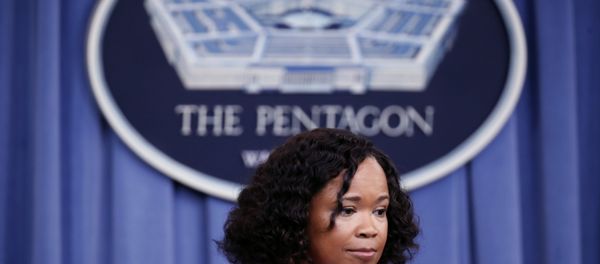 Pentagon chief spokesperson Dana W. White pauses while speaking during a media availability at the Pentagon. - Sputnik International