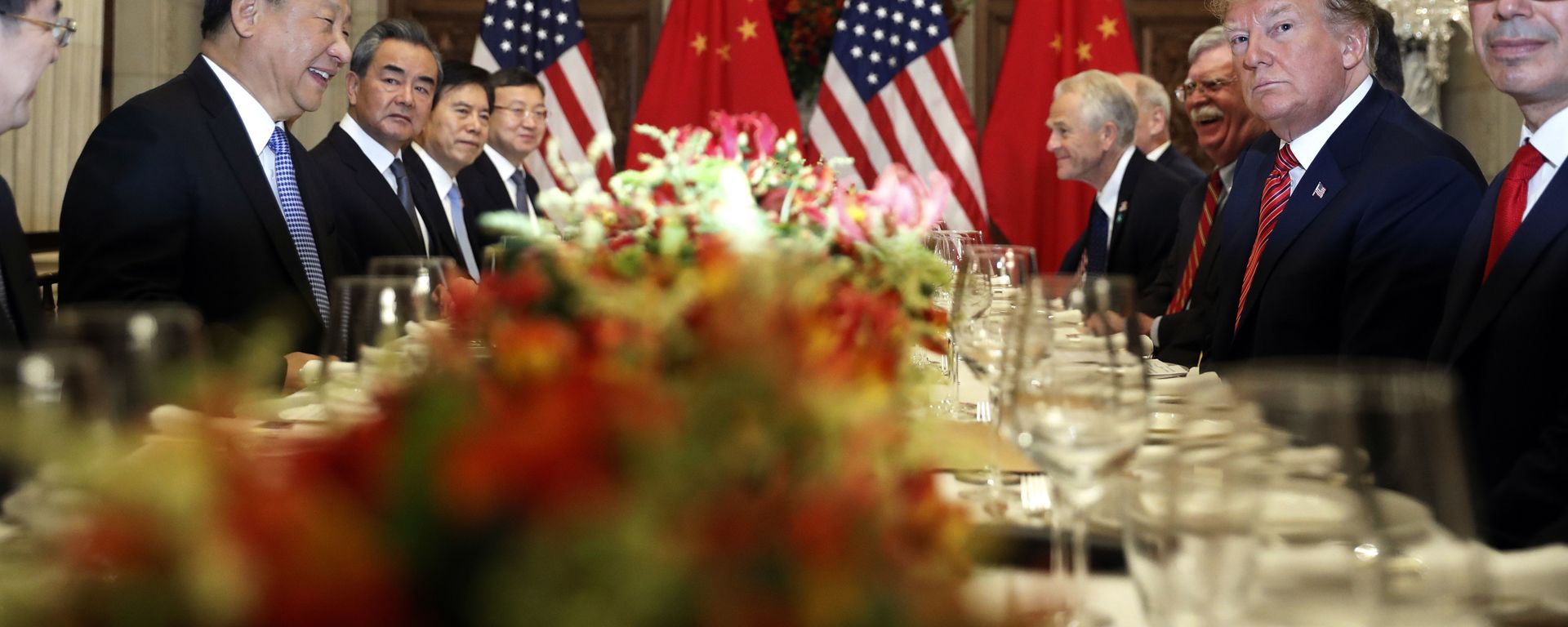 U.S. President Donald Trump, second right, and China's President Xi Jinping, second left, attend their bilateral meeting at the G20 Summit in Buenos Aires, Argentina. - Sputnik International, 1920, 23.02.2026