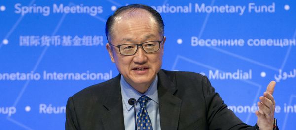 World Bank President Jim Yong Kim speaks during a news conference at the World Bank/IMF Spring Meetings, in Washington, Thursday, April 19, 2018. - Sputnik International