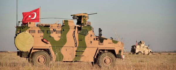 In this photo taken Thursday, Nov. 1, 2018, Turkish and U.S. troops conduct joint patrols around the Syrian town of Manbij, as part of an agreement that aimed to ease tensions between the two NATO allies In this photo taken Thursday, Nov. 1, 2018, Turkish and U.S. troops conduct joint patrols around the Syrian town of Manbij, as part of an agreement that aimed to ease tensions between the two NATO allies - Sputnik International