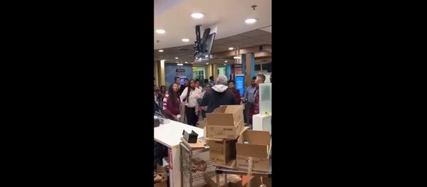 McDonald's restaurant in Moreno Valley, California, gets torn apart following confrontation between customers over the eatery's play area. McDonald's restaurant in Moreno Valley, California, gets torn apart following confrontation between customers over the eatery's play area. - Sputnik International