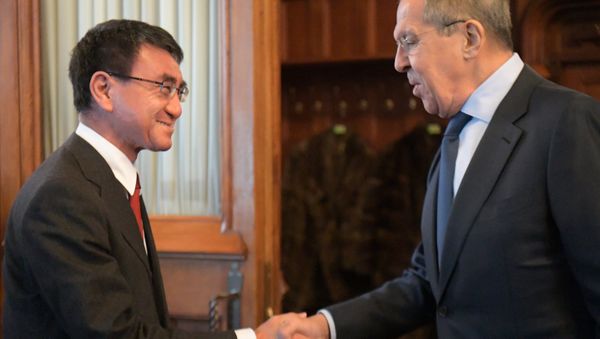 Russian Foreign Minister Sergei Lavrov Meets his Japanese counterpart Taro Kono on January 14, 2019 Russian Foreign Minister Sergei Lavrov Meets his Japanese counterpart Taro Kono on January 14, 2019 - Sputnik International