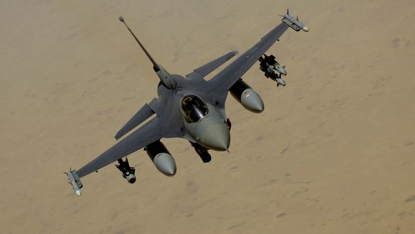 F-16 Fighting Falcon flies over Southwest Asia F-16 Fighting Falcon flies over Southwest Asia - Sputnik International