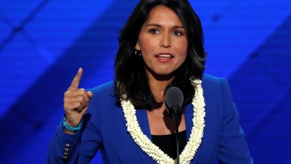 U.S. Representative Tulsi Gabbard (D-HI) delivers a nomination speech for Senator Bernie Sanders on the second day at the Democratic National Convention in Philadelphia, Pennsylvania, U.S. July 26, 2016 - Sputnik International
