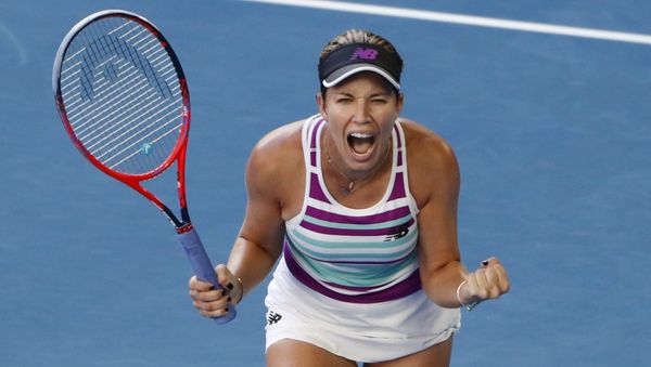 Tennis - Australian Open - Quarter-final - Melbourne Park, Melbourne, Australia, January 22, 2019. Danielle Collins of the U.S. celebrates after winning the match against Russia's Anastasia Pavlyuchenkova - Sputnik International