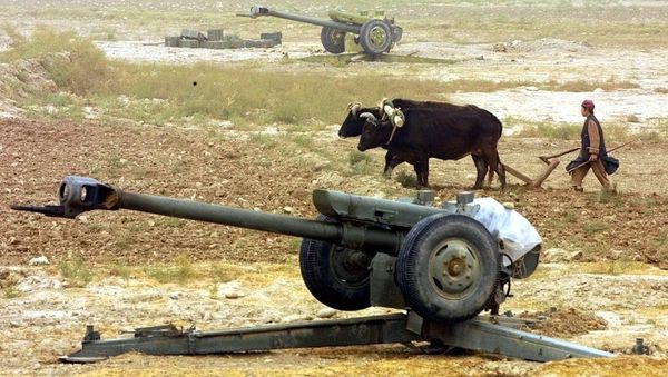 An Afghan peasant ploughs near Soviet-made D-30 howitzers just outside the village of Ai-Khanum, Northern Afghanistan, Friday Nov. 9, 2001. An Afghan peasant ploughs near Soviet-made D-30 howitzers just outside the village of Ai-Khanum, Northern Afghanistan, Friday Nov. 9, 2001. - Sputnik International