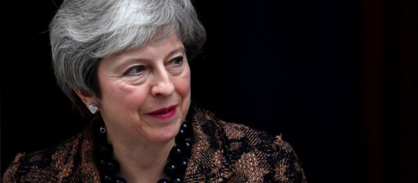 Britain's Prime Minister Theresa May waits for her New Zealand's counterpart Jacinda Ardern at Downing Street in London, Britain, January 21, 2019 - Sputnik International