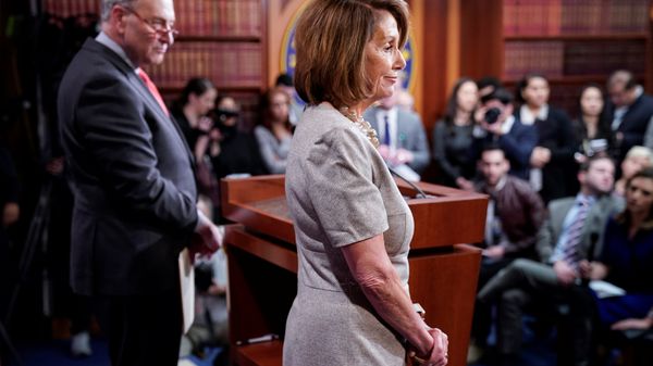 Speaker of the House Nancy Pelosi (D-CA) and Senate Minority Leader Chuck Schumer (D-NY) speak after US President Donald Trump agreed to a deal to end the partial government shutdown on Capitol Hill in Washington, U.S., January 25, 2019 - Sputnik International