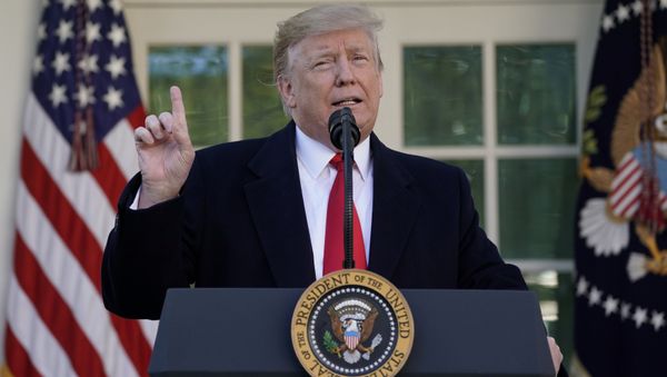 U.S. President Donald Trump announces a deal to end the partial government shutdown in the Rose Garden of the White House in Washington, U.S., January 25, 2019 - Sputnik International