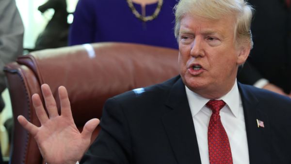 U.S. President Donald Trump speaks to reporters at a meeting with manufacturers and manufacturing workers in the Oval Office of the White House in Washington, U.S., January 31, 2019 U.S. President Donald Trump speaks to reporters at a meeting with manufacturers and manufacturing workers in the Oval Office of the White House in Washington, U.S., January 31, 2019 - Sputnik International