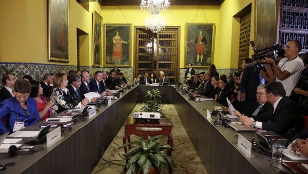 Foreign Ministers of the Lima Group gather for a meeting concerning Venezuela, in Lima, Peru, Friday, Jan. 4, 2019 - Sputnik International