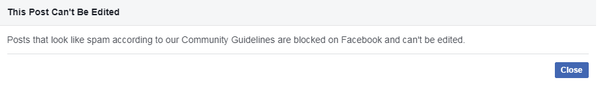 The message received when one attempts to post the link to the Granma article Venezuela is not alone on one's Facebook wall - Sputnik International