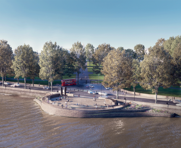 An artist's impression of the reclaimed land in the Thames at the Chelsea Embankment, underneath which will be the new sewer - Sputnik International