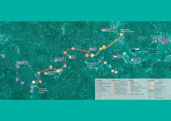 A map showing the Thames Tideway, which begins in Acton in west London and ends up at Abbey Mills sewage works in east London - Sputnik International