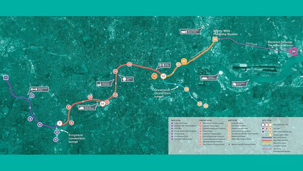 A map showing the Thames Tideway, which begins in Acton in west London and ends up at Abbey Mills sewage works in east London - Sputnik International