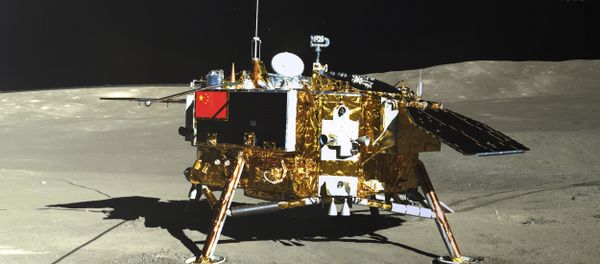 In this photo provided Jan. 12, 2019, by the China National Space Administration via Xinhua News Agency, the lunar lander of the Chang'e-4 probe is seen in a photo taken by the rover Yutu-2 on Jan. 11, 2019 In this photo provided Jan. 12, 2019, by the China National Space Administration via Xinhua News Agency, the lunar lander of the Chang'e-4 probe is seen in a photo taken by the rover Yutu-2 on Jan. 11, 2019 - Sputnik International