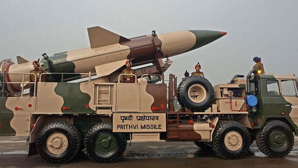 An Indian army vehicle carrying an Prithvi missile takes part in the Army Day parade in New Delhi (File) An Indian army vehicle carrying an Prithvi missile takes part in the Army Day parade in New Delhi (File) - Sputnik International