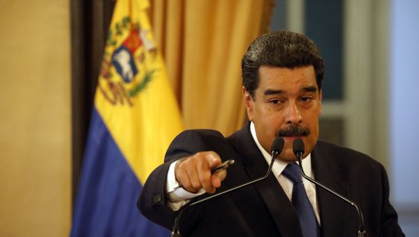 Venezuela's President Nicolas Maduro gestures during a news conference at Miraflores Palace in Caracas, Venezuela, February 8, 2019 Venezuela's President Nicolas Maduro gestures during a news conference at Miraflores Palace in Caracas, Venezuela, February 8, 2019 - Sputnik International
