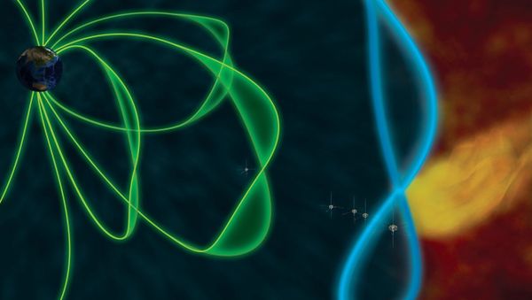 Magnetic field around Earth; artist's rendering. - Sputnik International