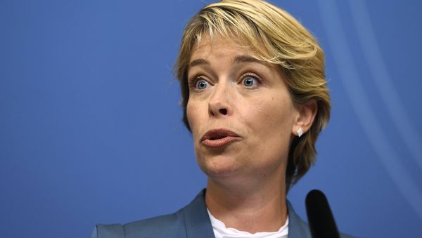 Sweden's new appointed Minister for Social Security Annika Strandhall attends a press conference at Rosenbad, the Swedish government headquarters, in Stockholm on July 27, 2017 - Sputnik International