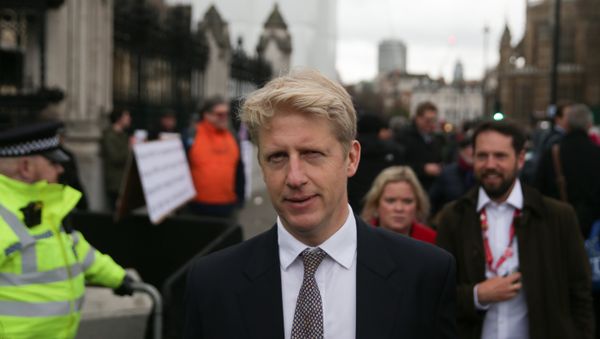 Conservative MP Jo Johnson (C), a former minister who resigned over Brexit, is seen outside the Houses of Parliament in central London on January 15, 2019 - Sputnik International