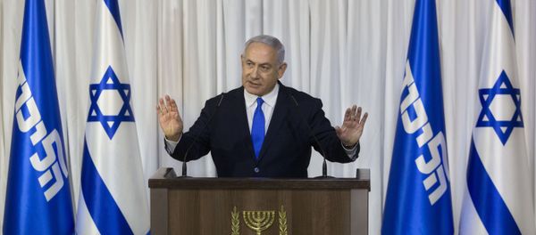 Israeli Prime Minister Benjamin Netanyahu gestures as he delivers a statement in Ramat Gan, Israel, Thursday, Feb. 21, 2019. Israeli Prime Minister Benjamin Netanyahu gestures as he delivers a statement in Ramat Gan, Israel, Thursday, Feb. 21, 2019. - Sputnik International