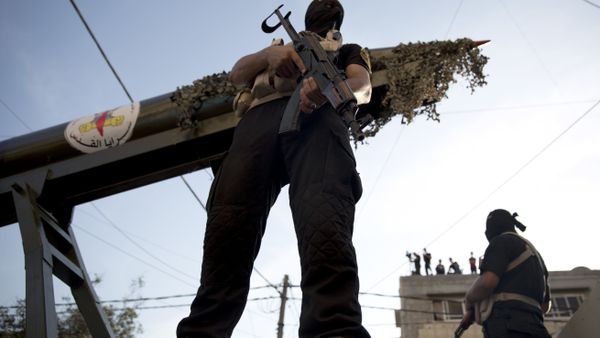 Palestinian members of the Al-Quds Brigades, the military wing of the Islamic Jihad group Palestinian members of the Al-Quds Brigades, the military wing of the Islamic Jihad group - Sputnik International