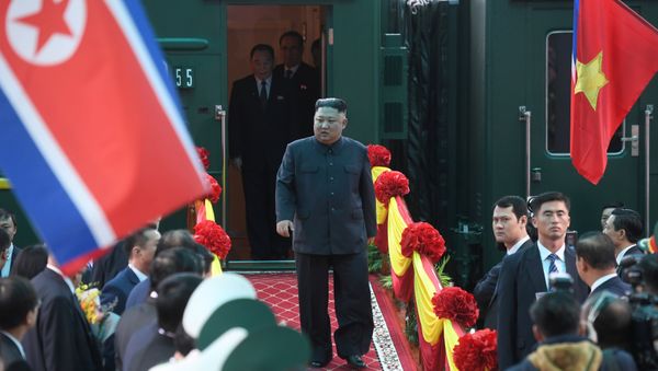 North Korea's leader Kim Jong Un arrives by train at the border town with China in Dong Dang, Vietnam, February 26, 2019 North Korea's leader Kim Jong Un arrives by train at the border town with China in Dong Dang, Vietnam, February 26, 2019 - Sputnik International