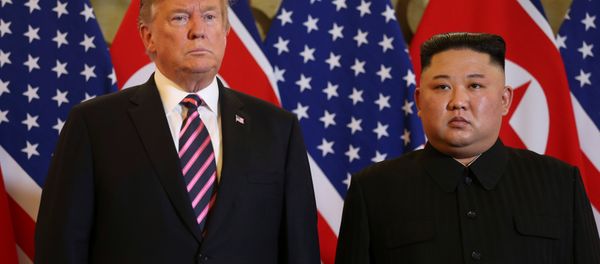 U.S. President Donald Trump and North Korean leader Kim Jong Un pose before their meeting during the second U.S.-North Korea summit at the Metropole Hotel in Hanoi, Vietnam February 27, 2019 U.S. President Donald Trump and North Korean leader Kim Jong Un pose before their meeting during the second U.S.-North Korea summit at the Metropole Hotel in Hanoi, Vietnam February 27, 2019 - Sputnik International