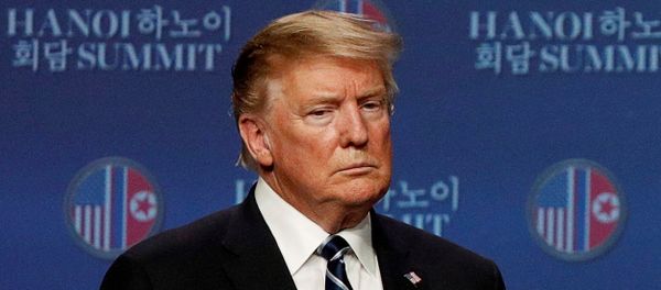U.S. President Donald Trump is seen during a news conference after Trump's summit with North Korean leader Kim Jong Un, at the JW Marriott Hotel in Hanoi, Vietnam February 28, 2019 - Sputnik International