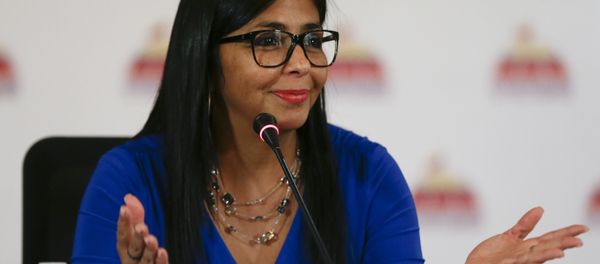 FILE- In this Aug. 28, 2017 file photo, Delcy Rodriguez, then president of the Constitutional Assembly, gives a press conference in Caracas, Venezuela. Venezuelan President Nicolas Maduro has named Rodriguez, on Thursday, June 14, 2018, as the country's new Vice President, replacing Tareck El Aissami, who will assume a new role as the government’s top economic policy maker FILE- In this Aug. 28, 2017 file photo, Delcy Rodriguez, then president of the Constitutional Assembly, gives a press conference in Caracas, Venezuela. Venezuelan President Nicolas Maduro has named Rodriguez, on Thursday, June 14, 2018, as the country's new Vice President, replacing Tareck El Aissami, who will assume a new role as the government’s top economic policy maker - Sputnik International