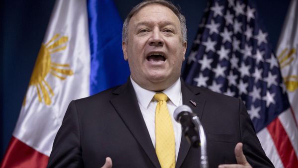 U.S. Secretary of State Mike Pompeo speaks during a news conference with Philippines Foreign Secretary Teodoro Locsin Jr. at the Philippines Department of Foreign Affairs Home Office in Manila, Philippines, Friday, March 1, 2019 U.S. Secretary of State Mike Pompeo speaks during a news conference with Philippines Foreign Secretary Teodoro Locsin Jr. at the Philippines Department of Foreign Affairs Home Office in Manila, Philippines, Friday, March 1, 2019 - Sputnik International