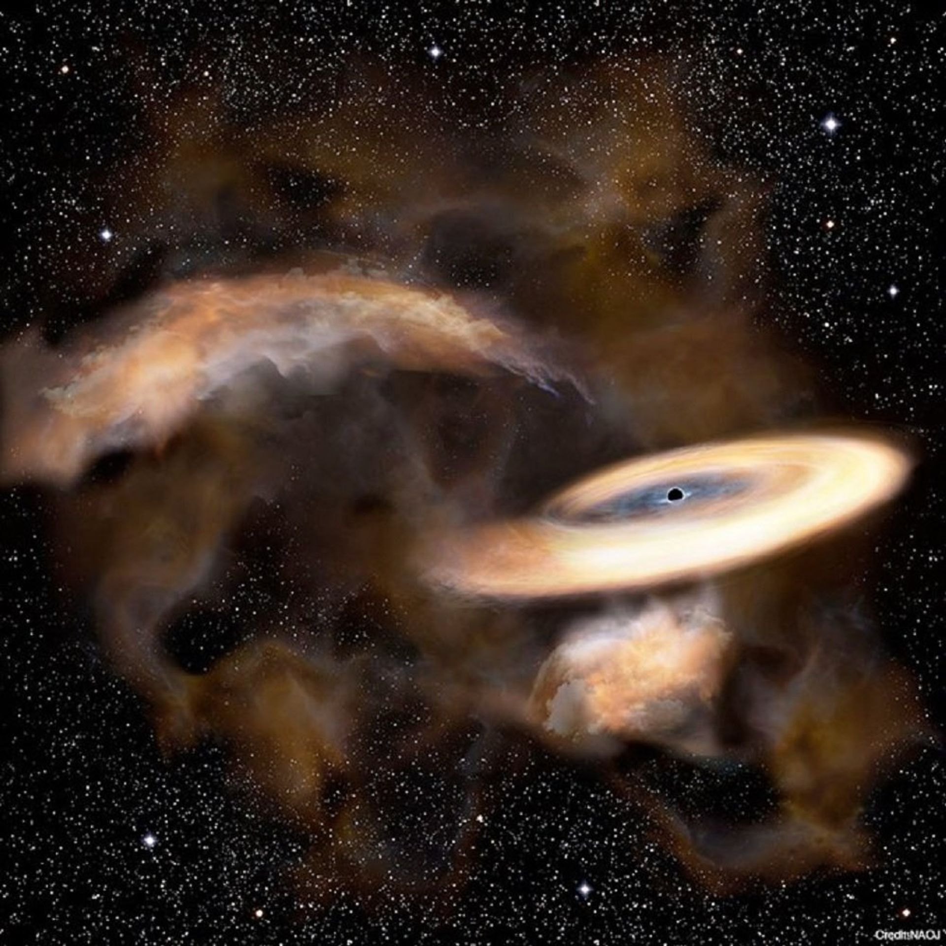 An artist’s impression of a newly discovered black hole near the core of the Milky Way - Sputnik International, 1920, 26.10.2021