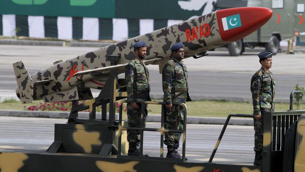 A Pakistani-made Cruise missile Ra’ad is loaded on a trailer rolls down during a military parade to mark Pakistan's Republic Day in Islamabad, Pakistan, Wednesday, March 23, 2016 - Sputnik International