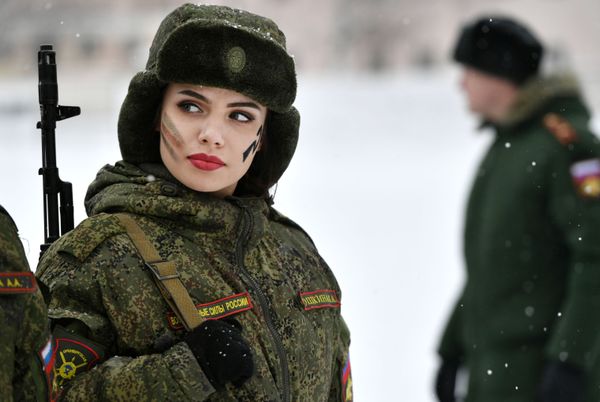 Participant During Beauty and Professional Skill Contest Among Women Serving at Missile Forces - Sputnik International