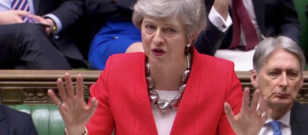 Britain's Prime Minister Theresa May speaks in Parliament in London, Britain, March 12, 2019, in this screen grab taken from video. Britain's Prime Minister Theresa May speaks in Parliament in London, Britain, March 12, 2019, in this screen grab taken from video. - Sputnik International