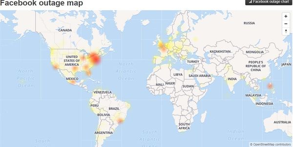 Facebook outage map Facebook outage map - Sputnik International