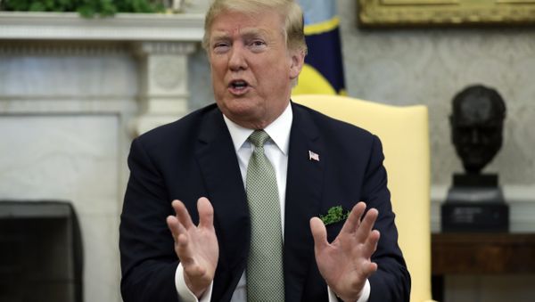 President Donald Trump meets with Irish Prime Minister Leo Varadkar in the Oval Office of the White House, Thursday, March 14, 2019, in Washington.  - Sputnik International