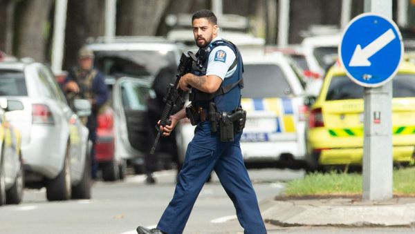 Armed police following a shooting at the Al Noor mosque in Christchurch Armed police following a shooting at the Al Noor mosque in Christchurch - Sputnik International