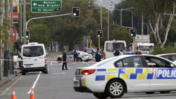 Police block the road near the shooting at a mosque in Linwood, Christchurch, New Zealand, Friday Police block the road near the shooting at a mosque in Linwood, Christchurch, New Zealand, Friday - Sputnik International