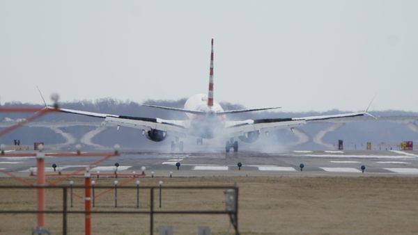 An American Airlines Boeing 737 MAX 8 flight from Los Angeles lands at Reagan National Airport shortly after an announcement was made by the FAA that the planes were being grounded by the United States over safety issues in Washington, U.S. March 13, 2019 - Sputnik International