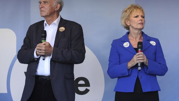 Liberal Democrat leader Vince Cable, pictured with former Conservative MP and Remainer Anna Soubry at a People's Vote event - Sputnik International